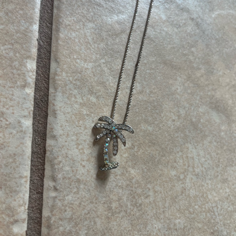Elegant Silver Palm Tree Necklace